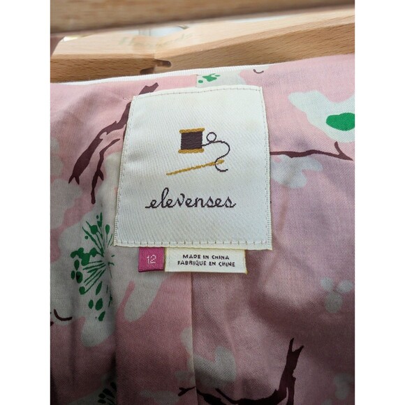 Anthropologie Elevenses Zip Jacket Blazer Size 12, Tweed-look, Coquette, EUC - Picture 9 of 10